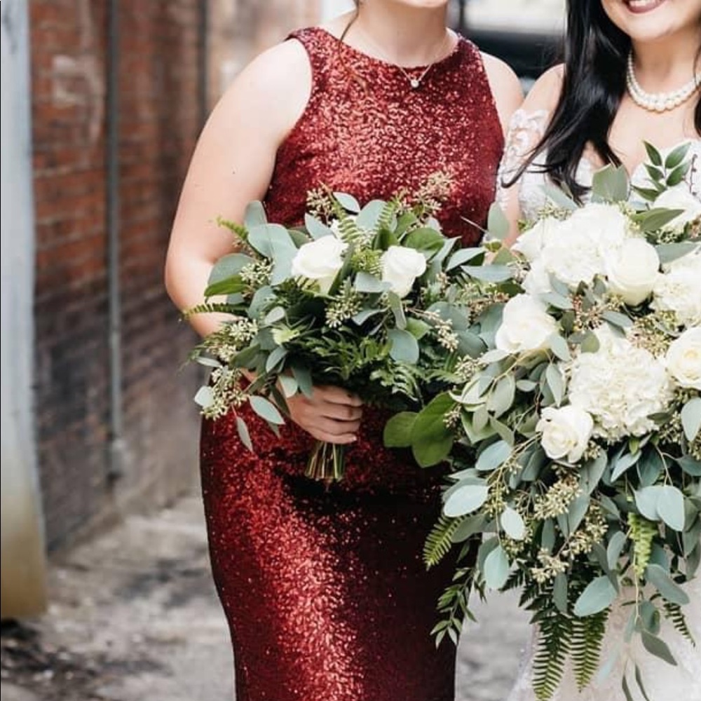 Sorella Vita 8994 Crimson Sequin Bridesmaid Dress